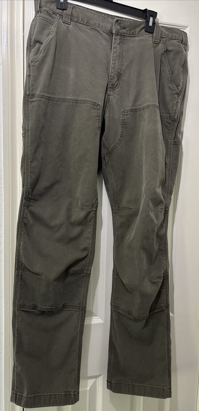 Carhartt Rugged Flex Relaxed Canvas Double-Front Utility Work Pants 36x34 Green